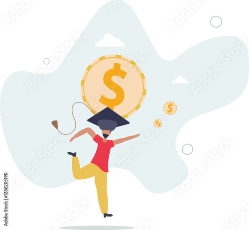 Education fund for college, saving for school or university tuition fee, study cost or training expense concept.flat character life .
