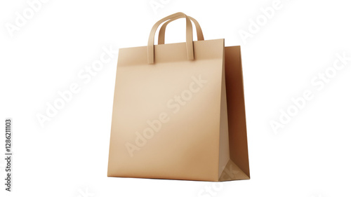 Obraz na płótnie Plain brown shopping bag ready for carrying groceries or gifts in a casual setting w salonie