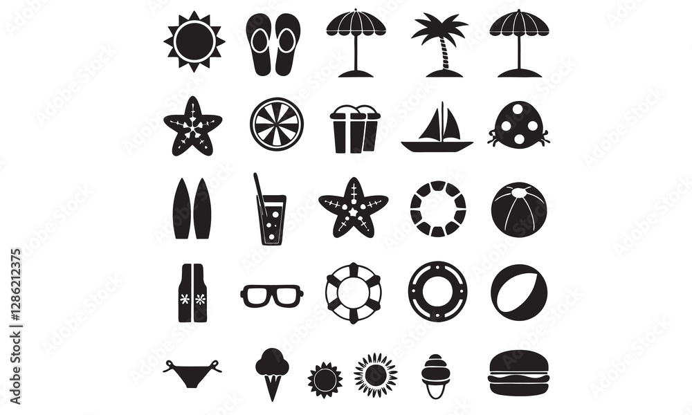 Obraz premium summer icon vector