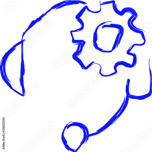 technical support icon in doodle style