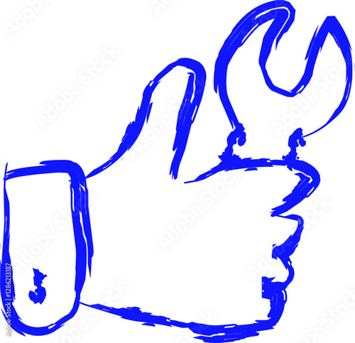 fast repair icon in doodle style