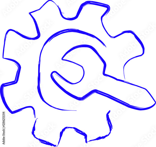 service icon in doodle style