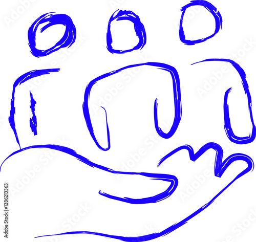 customers care icon in doodle style