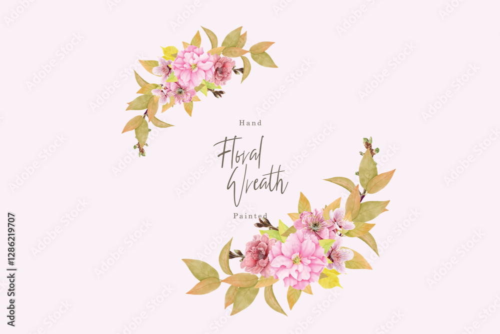 cherry blossom wreath card set