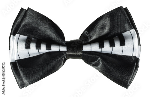 Piano bow tie black modern isolated on white background photo