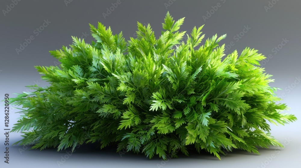 Fototapeta premium Lush Green Foliage Displaying Vibrant Leaves Against a Subtle Gray Background