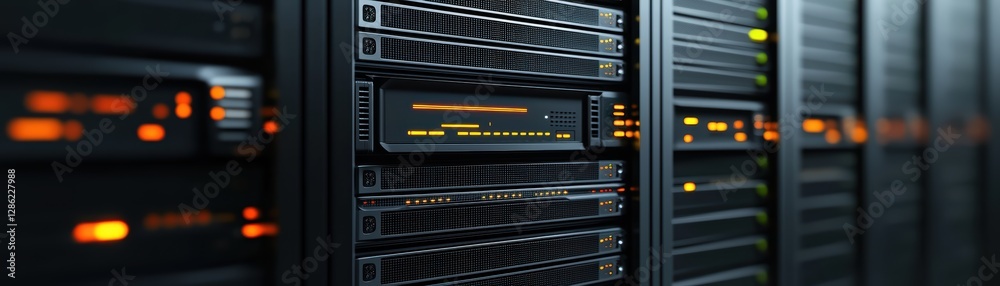 Powerful server room, data center with cloud computing technology and network infrastructure Powerful server room, data center with cloud computing technology and network infrastructure