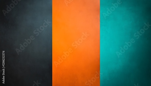 Teal, orange, and black gradient with grainy texture, ideal for creating a striking digital backdrop.