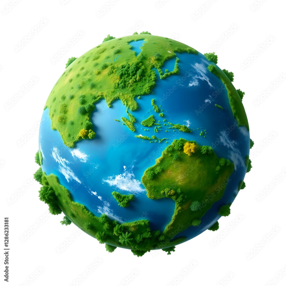Fototapeta premium Vibrant Planet Earth with Detailed Land and Water Features
