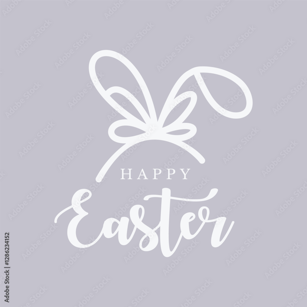 Obraz premium Elegant Easter card with bunny ears graphic.