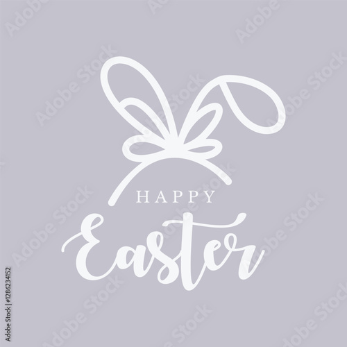 Elegant Easter card with bunny ears graphic.