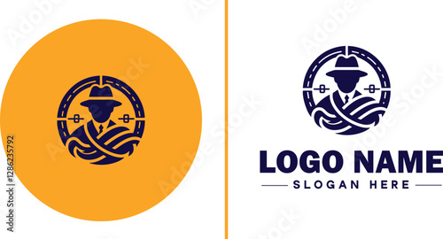 Detective Agency icon Private investigation firm Investigative agency Detective service flat logo sign symbol editable vector