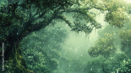 Enchanted Rainforest Shower, A Mystical Green Oasis