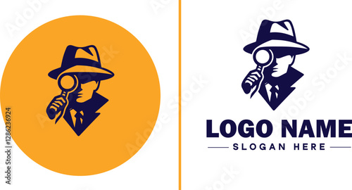 Detective Agency icon Private investigation firm Investigative agency Detective service flat logo sign symbol editable vector