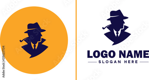 Detective Agency icon Private investigation firm Investigative agency Detective service flat logo sign symbol editable vector