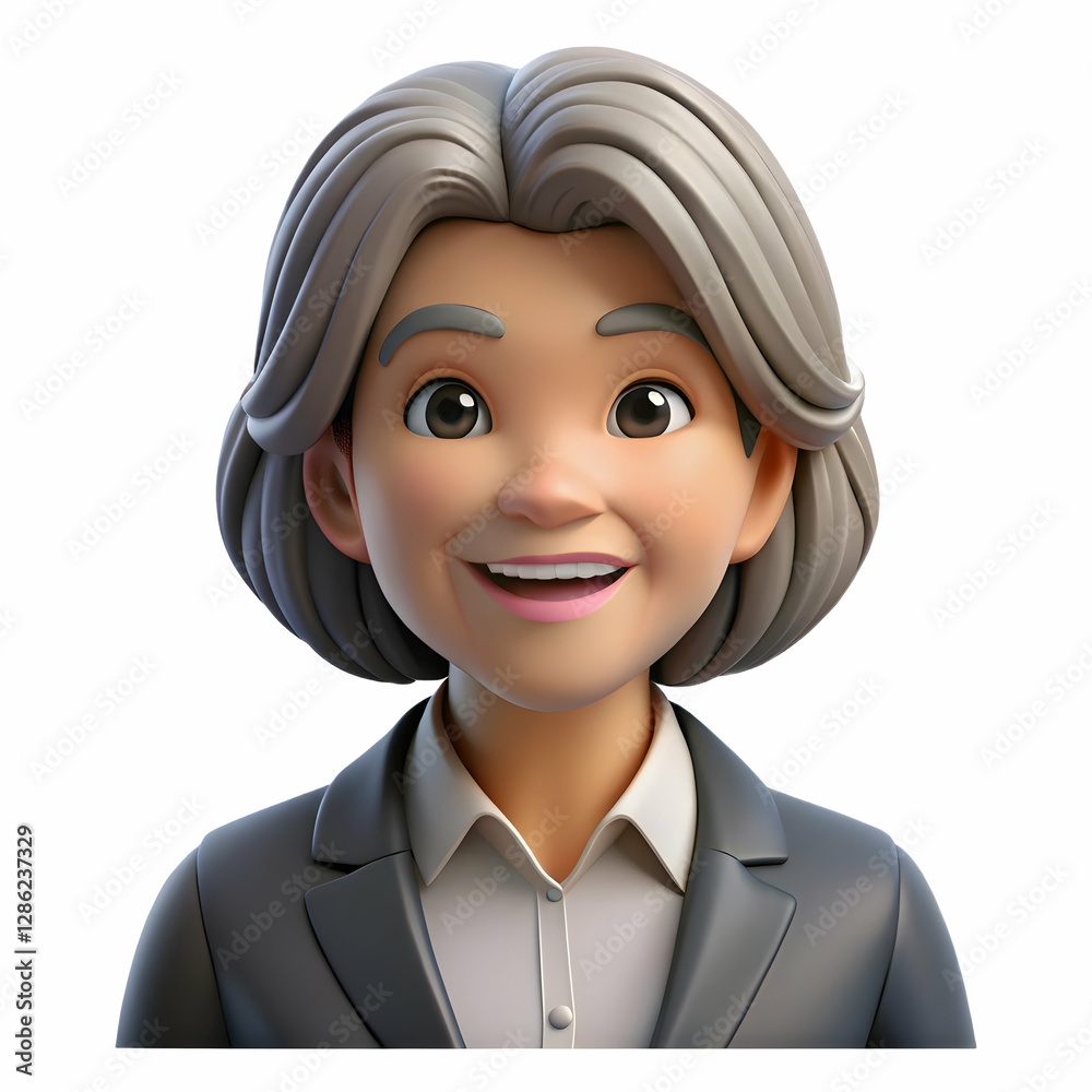 Happy and Smiling Mature 50-Year-Old Female Psychologist: Close-Up Headshot of a Sophisticated Businesswoman Isolated on Grey Background for Stock Photo Advertising Happy and Smiling Mature 50-Year-Old Female Psychologist: Close-Up Headshot of a Sophisticated Businesswoman Isolated on Grey Background for Stock Photo Advertising