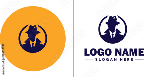 Detective Agency icon Private investigation firm Investigative agency Detective service flat logo sign symbol editable vector