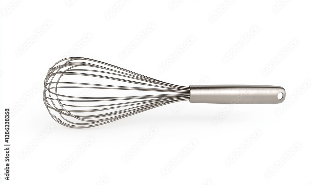 Metal whisk isolated on white background for baking and cooking Metal whisk isolated on white background for baking and cooking