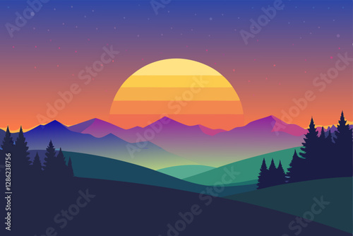 sunrise in the mountains