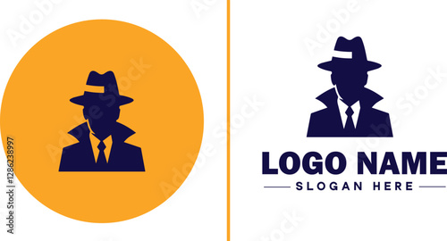 Detective Agency icon Private investigation firm Investigative agency Detective service flat logo sign symbol editable vector