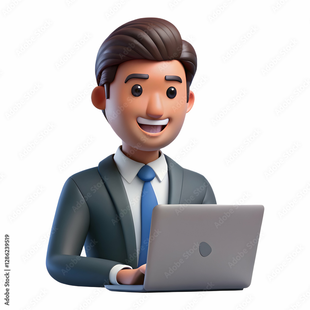 Happy Indian Professional Man in Virtual Business Meeting Online Happy Indian Professional Man in Virtual Business Meeting Online