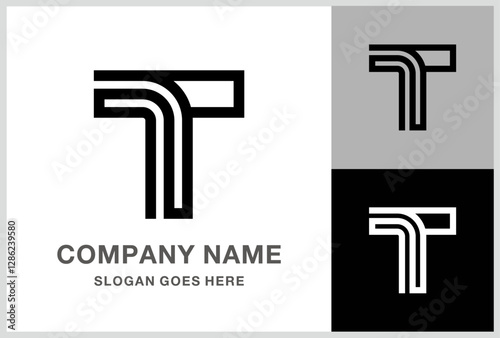 Monogram Letter T Business Company Vector Logo Design
