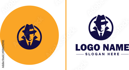 Detective Agency icon Private investigation firm Investigative agency Detective service flat logo sign symbol editable vector