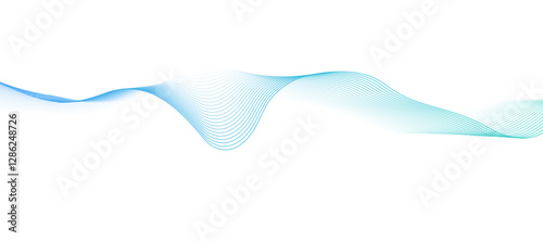 Abstract gradient smooth wave on a white background. Dynamic sound wave. 