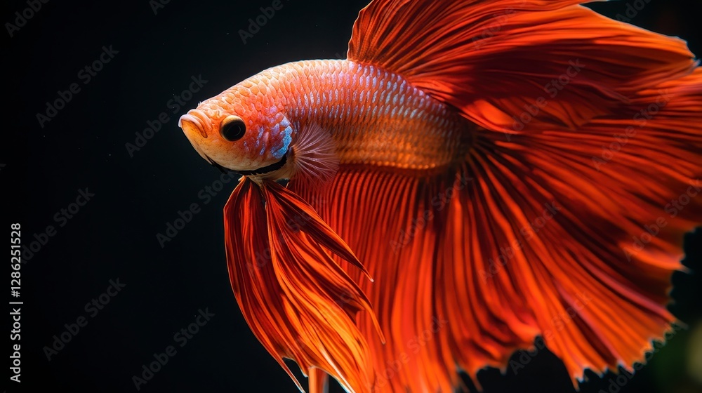 Stunning Red Betta Fish Aquatic Life Macro Photography Stunning Red Betta Fish Aquatic Life Macro Photography