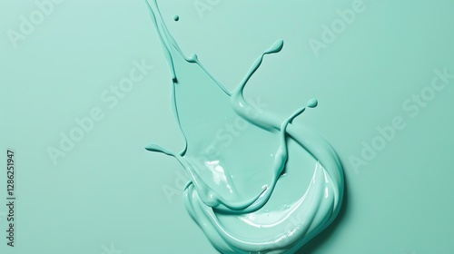 A splash of turquoise paint on a turquoise background.