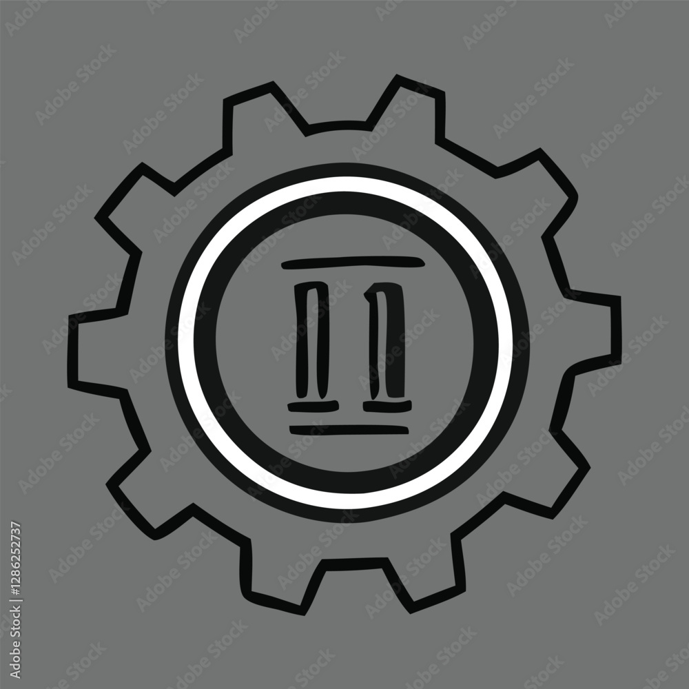 Fototapeta premium gear icon on metal internet button