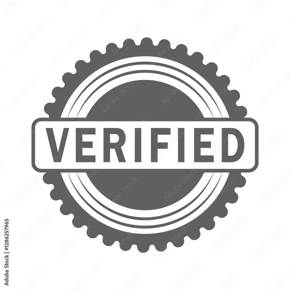 Obraz premium verified rubber stamp flat education label minimalist design for digital and print projects Graphic Design Icons Making a Huge Impact on Visual Aesthetics