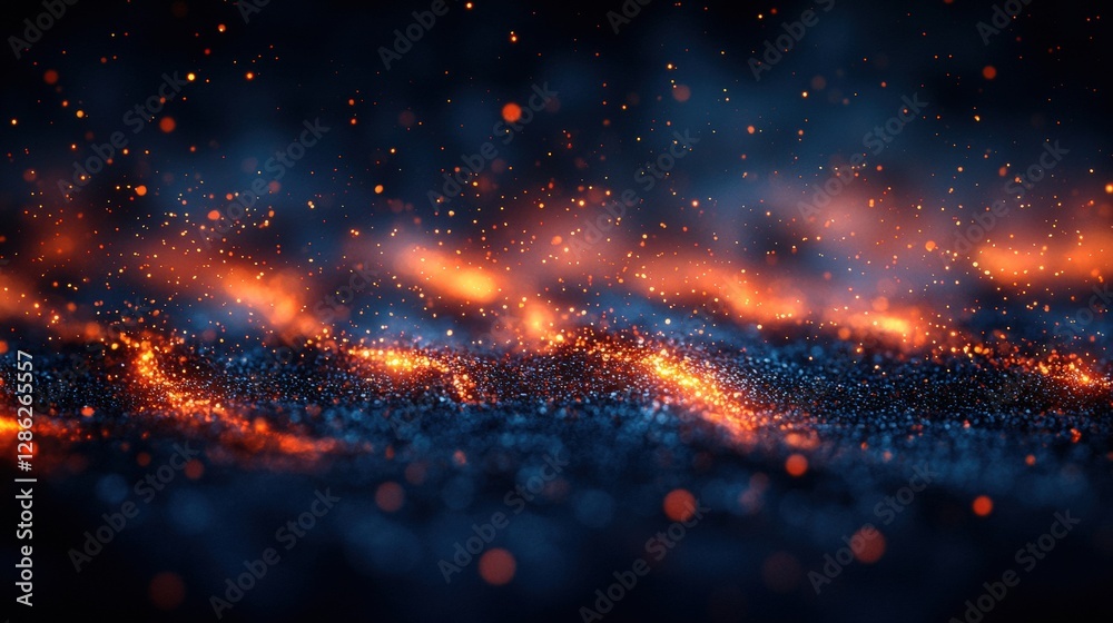 Fototapeta premium Beautiful abstract composition featuring a dynamic blur of orange and blue colors creating movement