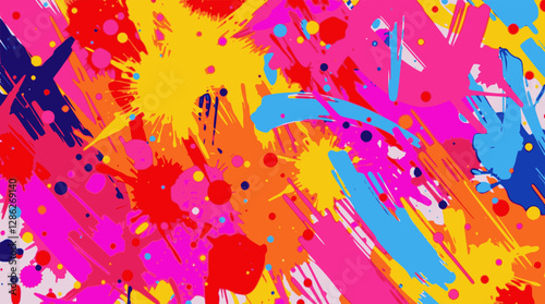 Colorful paint splash background with artistic expression and energetic abstract strokes.