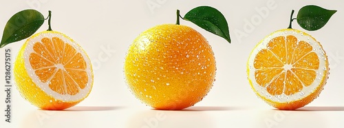 Isolated ripe lemon on a transparent background. PNG format