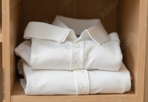 Organized white shirts closet apparel indoor close-up neatness