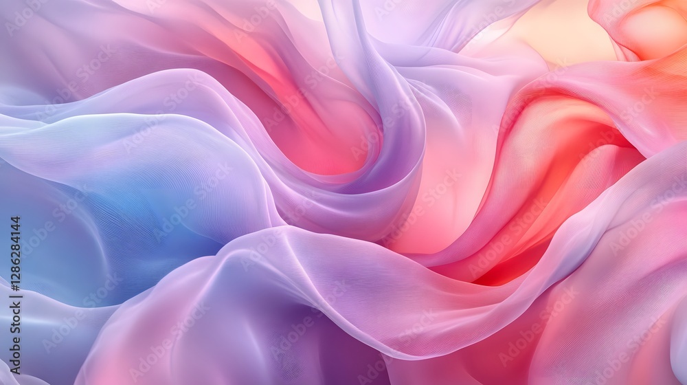 Fototapeta premium An eyecatching colorful abstract background featuring soft, flowing fabric textures