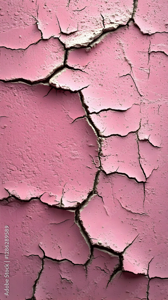 Obraz premium Cracked Pink Paint Texture