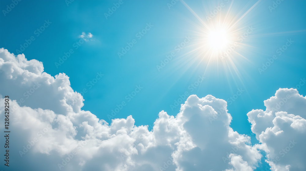 Beautiful cloudy sky with sunshine Peaceful natural background Sunny divine heaven Religion heavenly concept Copy space image Place for adding text or design.AI Beautiful cloudy sky with sunshine Peaceful natural background Sunny divine heaven Religion heavenly concept Copy space image Place for adding text or design.AI