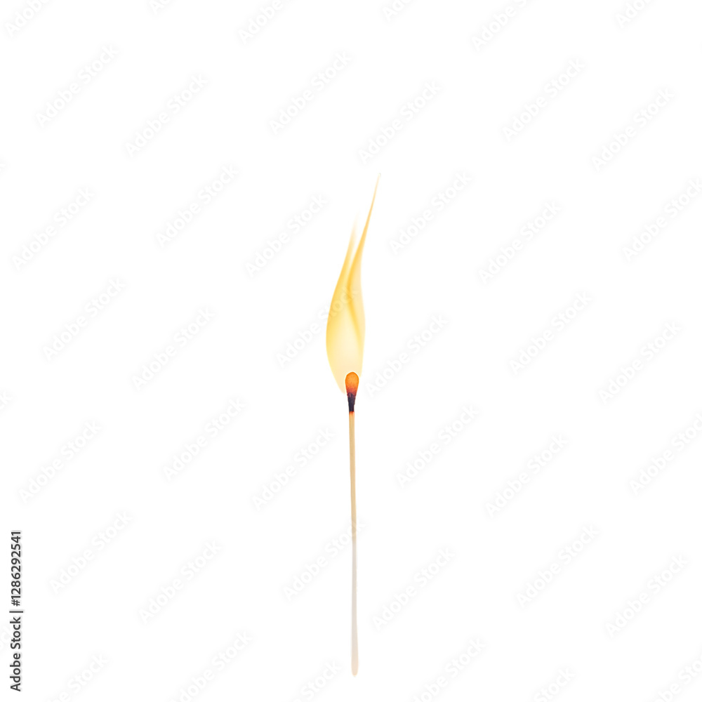Lit Matchstick Isolated on Transparent Background Lit Matchstick Isolated on Transparent Background