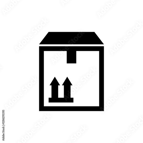 Flat icon representing efficient logistics with a box. Symbolizes cargo management, shipping, and streamlined logistics processes for businesses