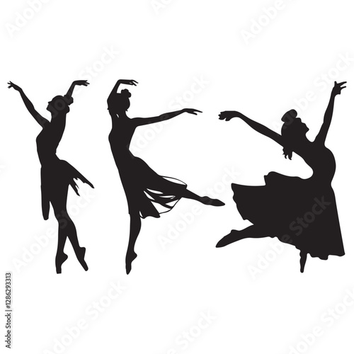 Graceful Ballerinas in Silhouettes