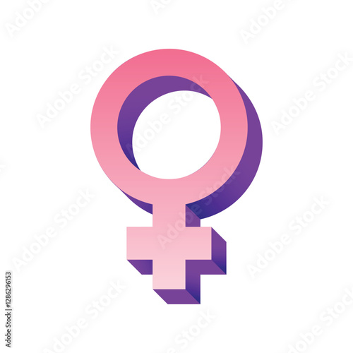 Woman gender symbol popup gradient