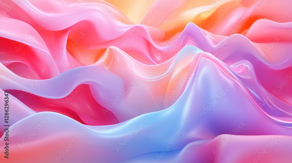 Fototapeta premium A vibrant abstract background featuring flowing waves of pink and blue liquid, creating a dynamic and visually captivating atmosphere.