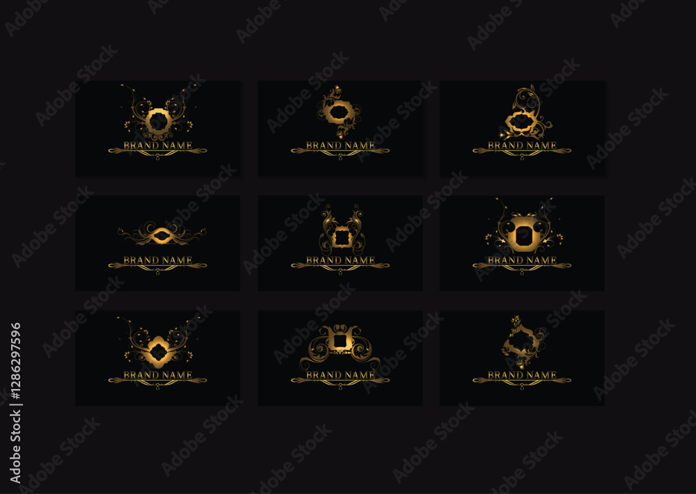 Obraz premium Unique Luxury Logo Pack – Trendy and Upscale Branding Designs for Company Identity, Marketing, and Website Use – Vector Templates for Professionals