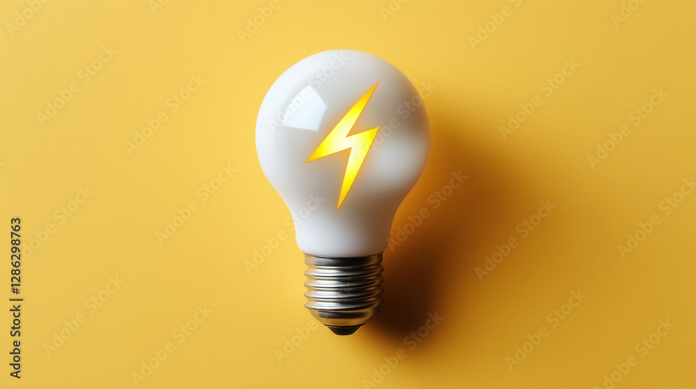 A white lamp with a lightning bolt A white lamp with a lightning bolt