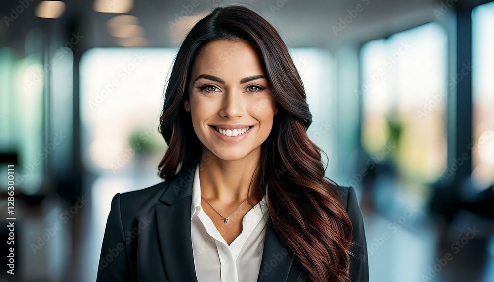 笑顔のスーツ姿の女性 笑顔のスーツ姿の女性