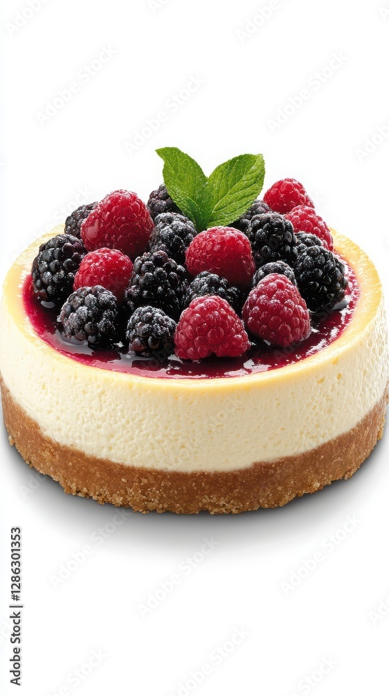 Mini Cheesecake Topped With Berries And Fruit Mixes for Dessert Parties or Celebrations. A Delicious Sweet Creamy Treat. With Berries and Blackberries Topping. An Indulgent, Rich, and Satisfying Mini Cheesecake Topped With Berries And Fruit Mixes for Dessert Parties or Celebrations. A Delicious Sweet Creamy Treat. With Berries and Blackberries Topping. An Indulgent, Rich, and Satisfying