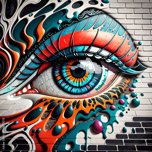 Vibrant Eye Street Art Mural