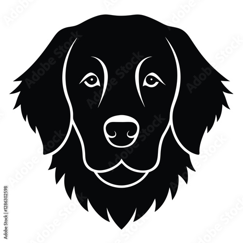 Golden Retriever Dog Face Silhouette Icon Expression